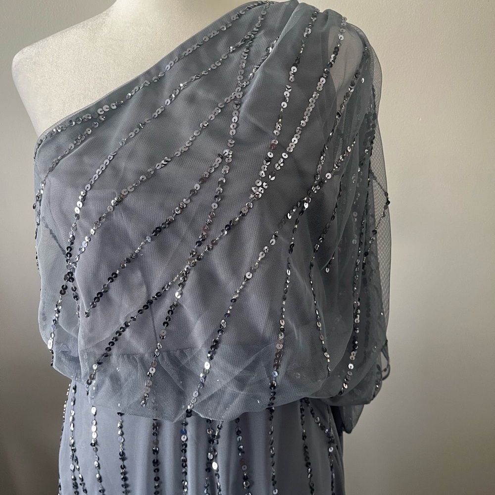 Adrianna Papell Embellished One Shoulder Gown - Picture 5 of 8